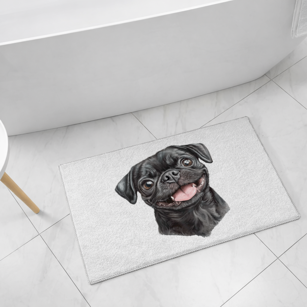 Happy Black Pug Face 