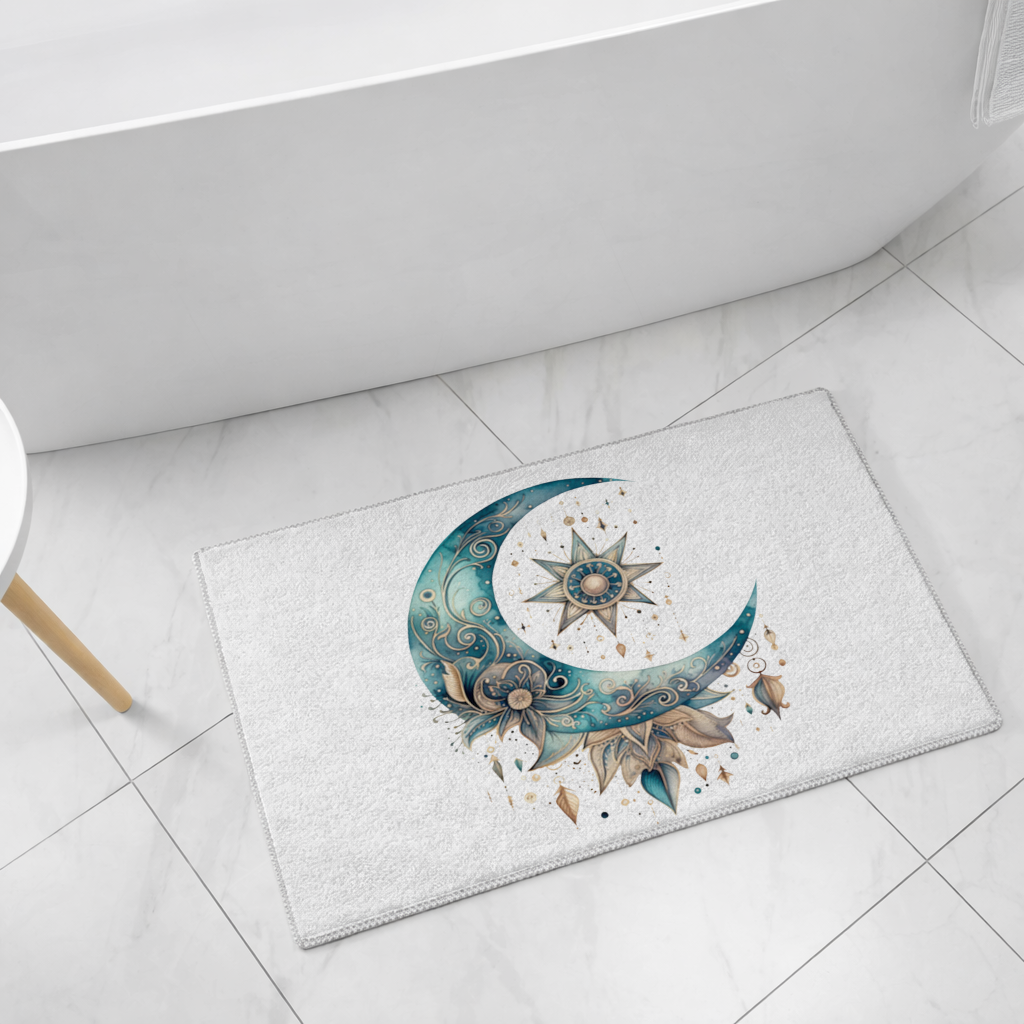 Boho Göksel Güneş ve Ay Banyo Halısı