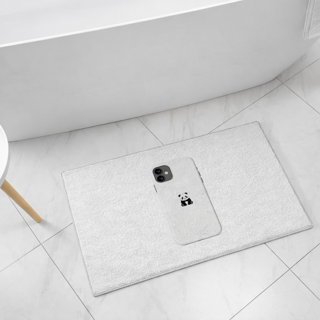 Minimalist Panda Phone Case Bath Mat