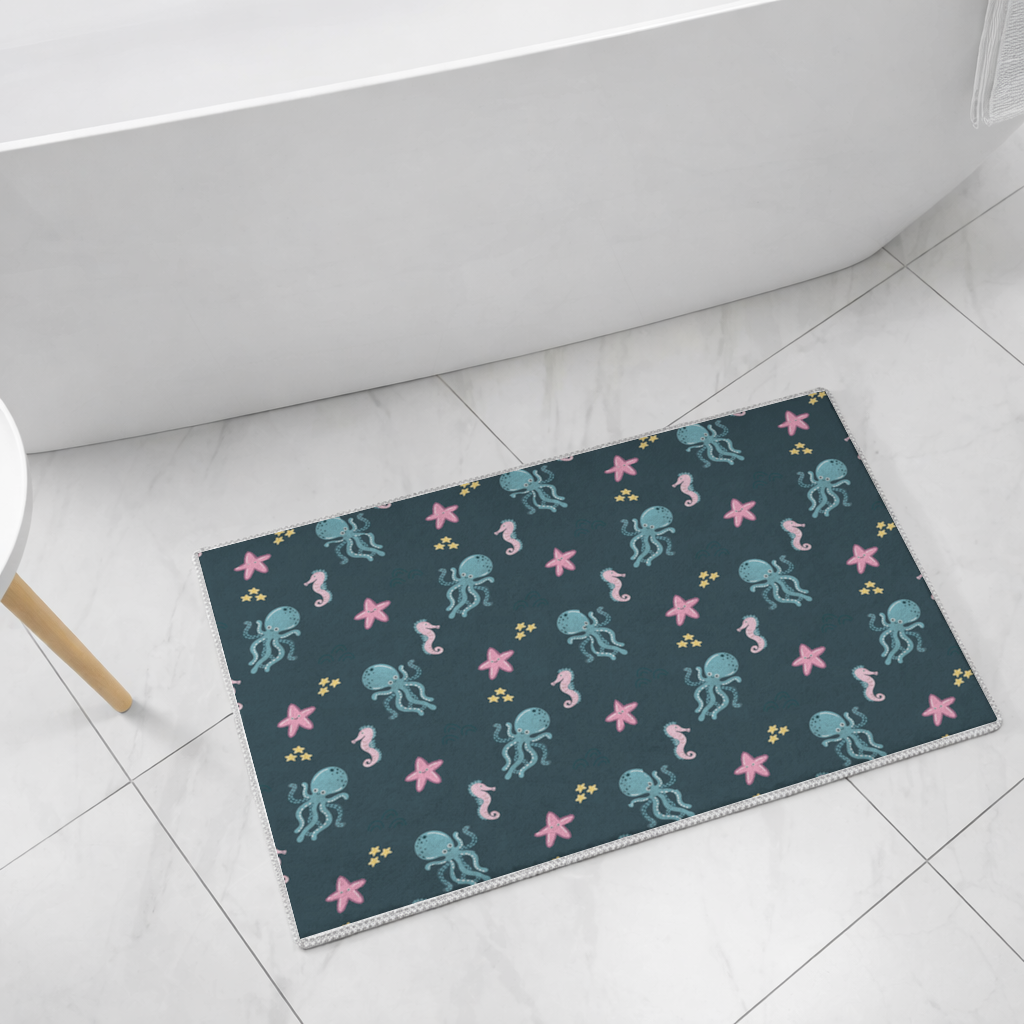 Cute Sea Creatures Bath Mat