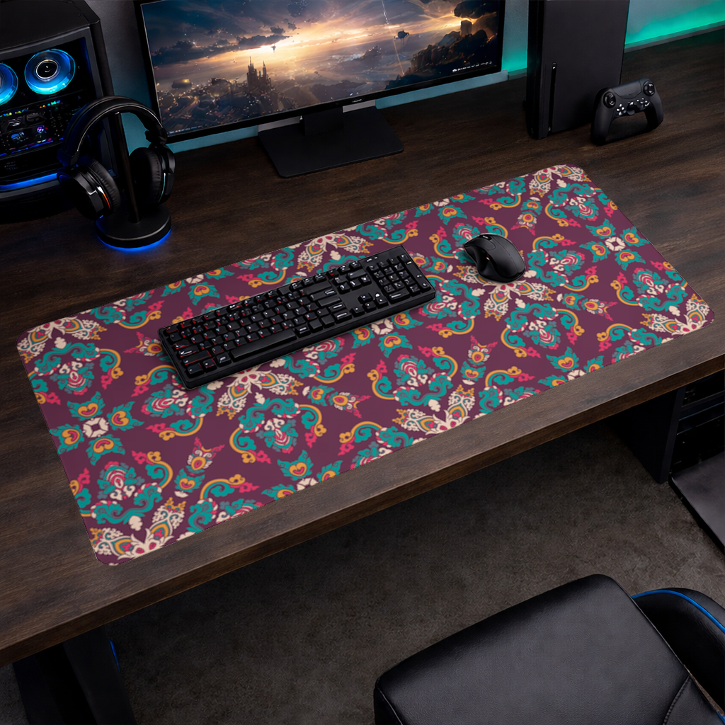 Colorful Ottoman Inspired Mandala Pattern Mouse Pad