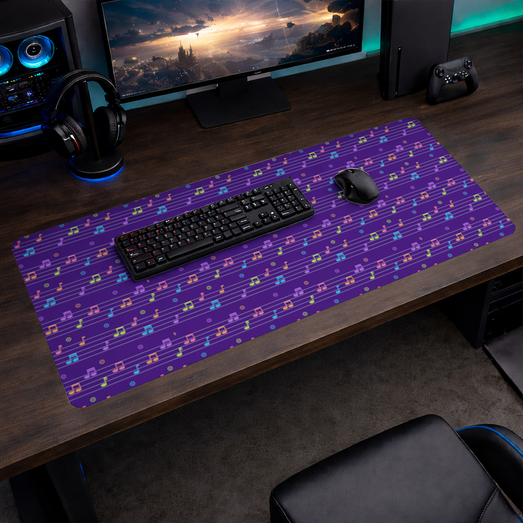 Colorful Music Notes and Modern Rhythm Seamless Pattern Mouse Pad