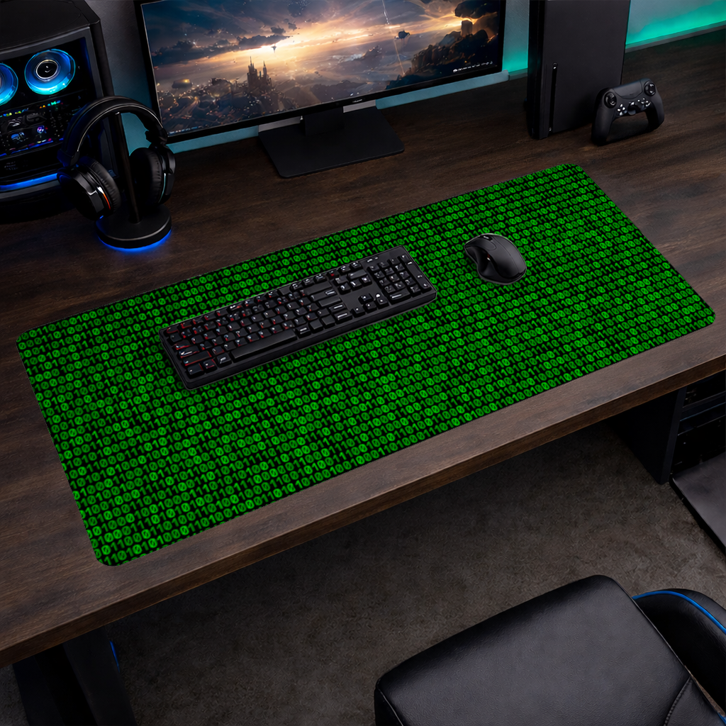 Matrix Style Digital Binary Code Background Mouse Pad