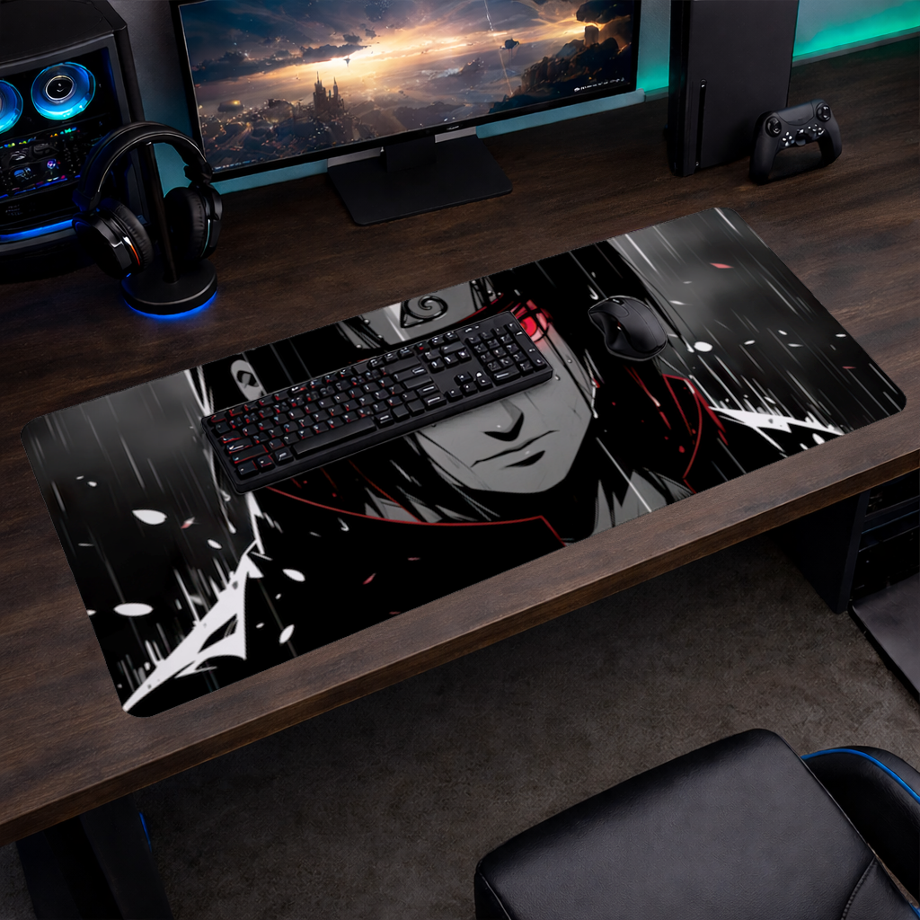 Itachi Uchiha  Sharingan Awakening in the Rain Mouse Pad