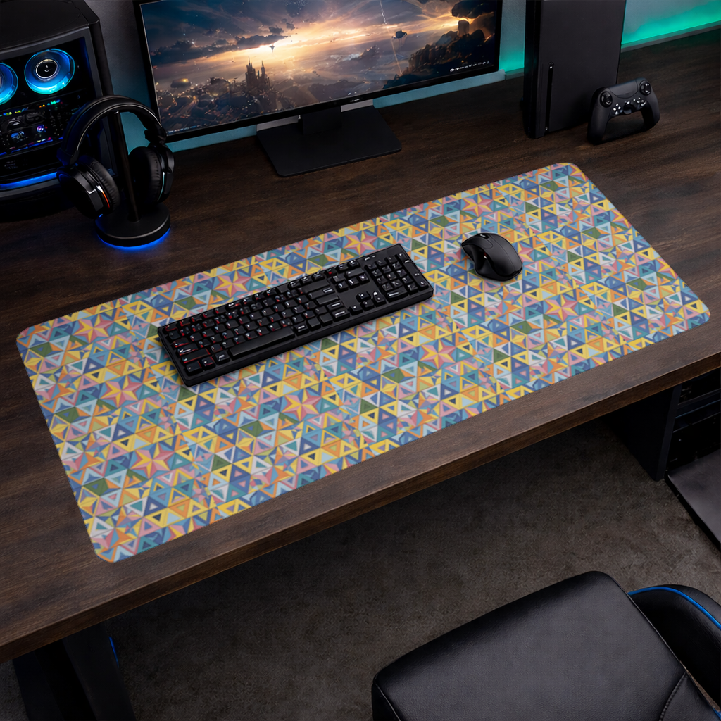 Rengarenk üçgenlerin deseni. Mouse Pad