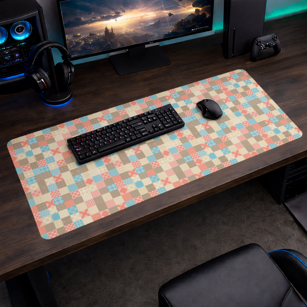 Colorful Modern Geometric Square Pattern Mouse Pad