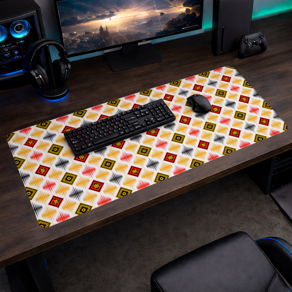 Vibrant Ethnic Geometric Motif Mouse Pad