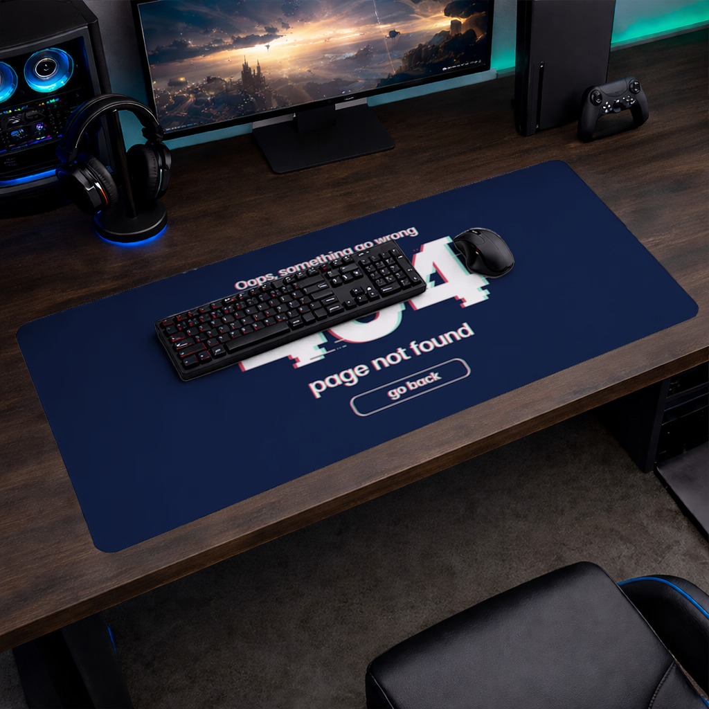 404 Error Glitch Design Mouse Pad