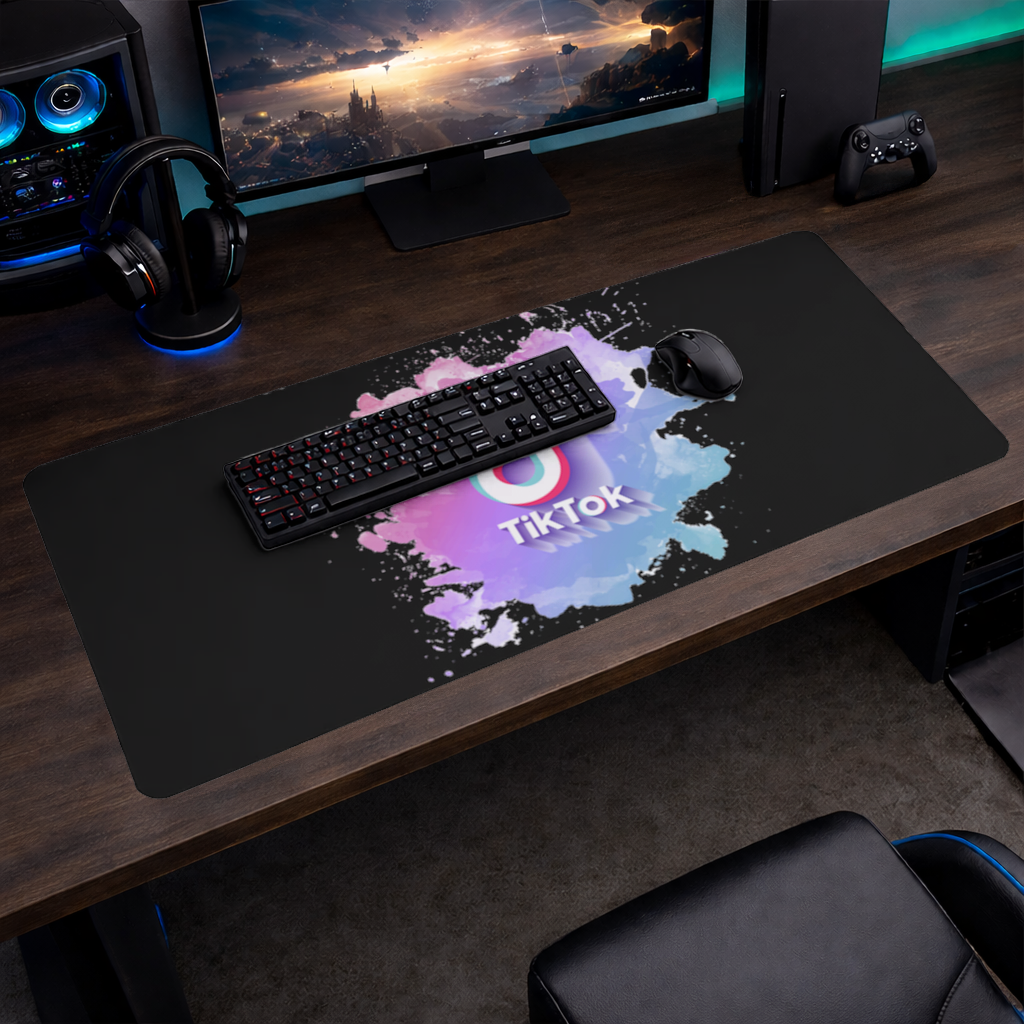 TikTok Logo with Watercolor Effect Mouse Pad