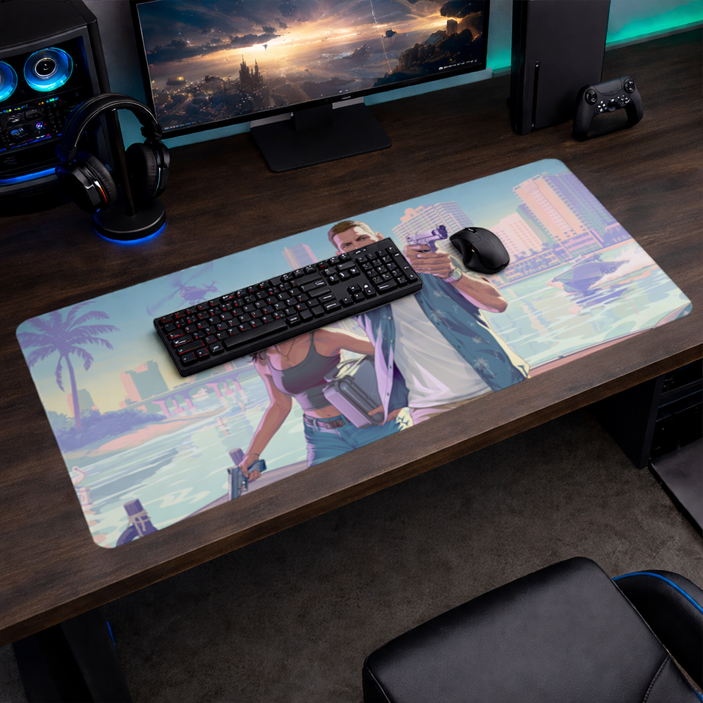 Vice City Showdown  Tropical Heist Duo Mouse Pad
