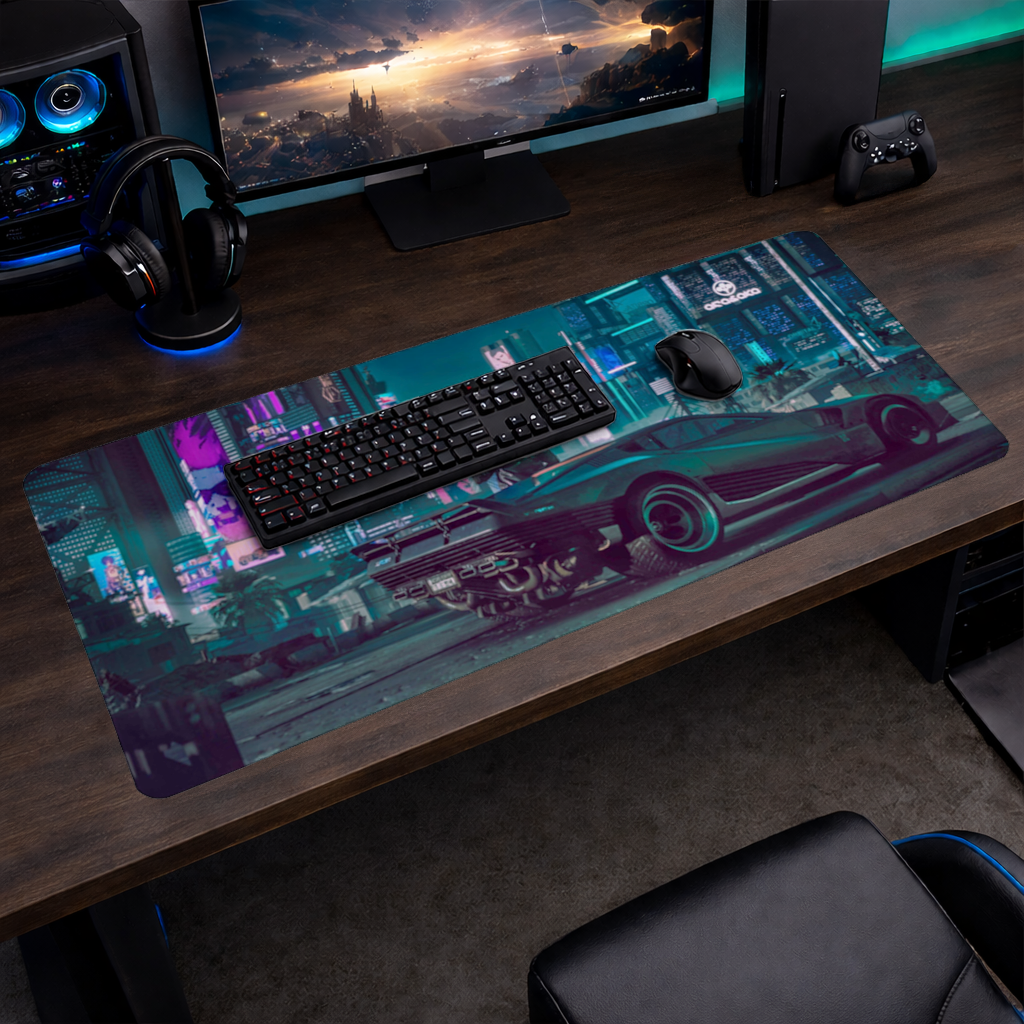 Cyberpunk Themed Customizable Gaming Design Product Mouse Pad