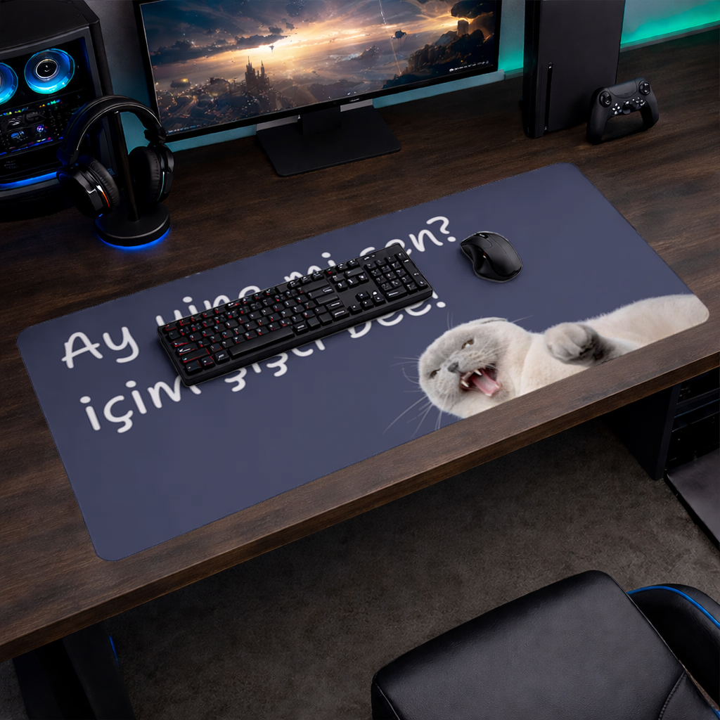 Relatable Grumpy Cat with Sarcastic Line Mouse Pad