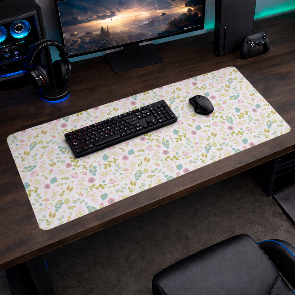 Pastel Spring Floral Mouse Pad