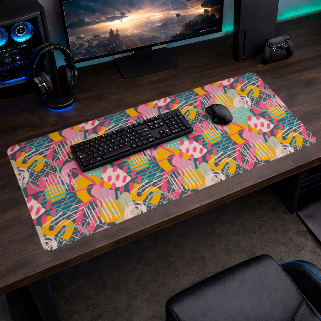 Abstract Geometric Doodle Mouse Pad
