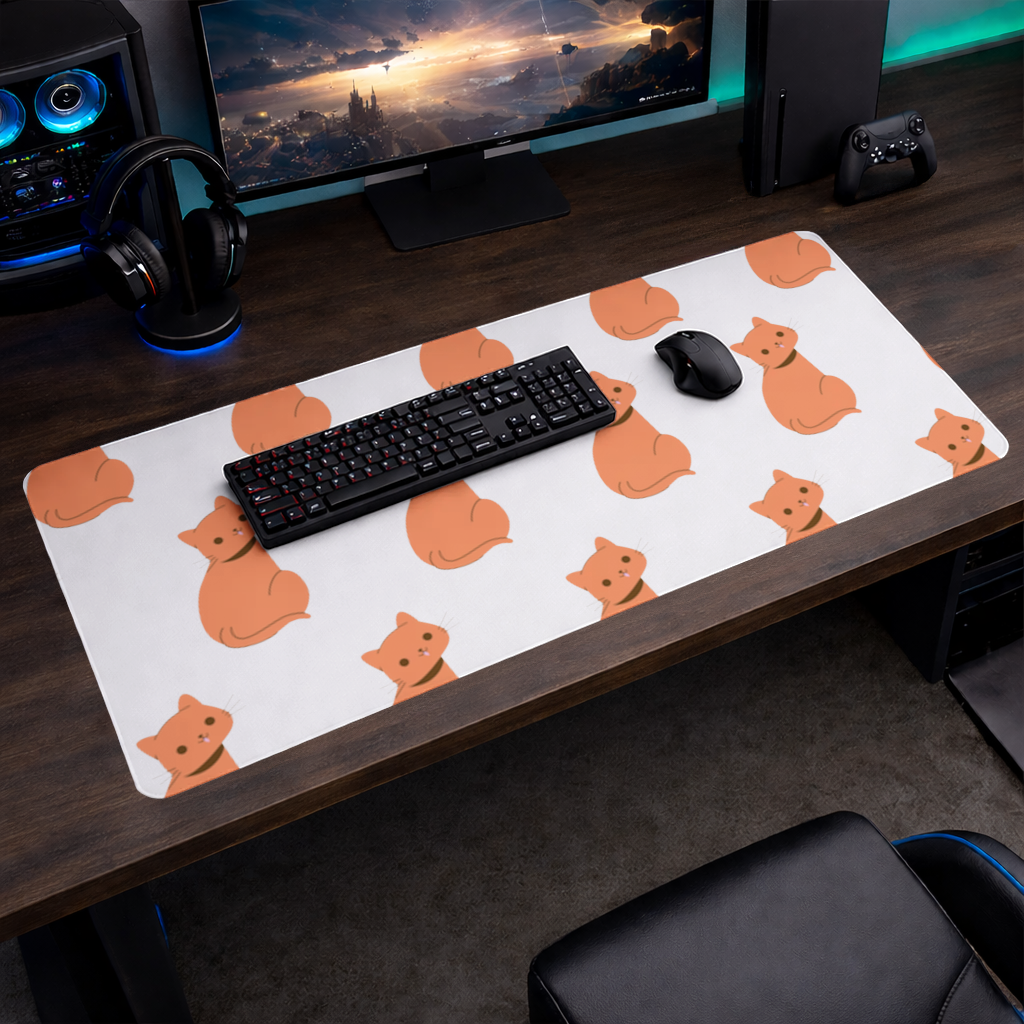 Kawaii Orange Cat Blep Mouse Pad