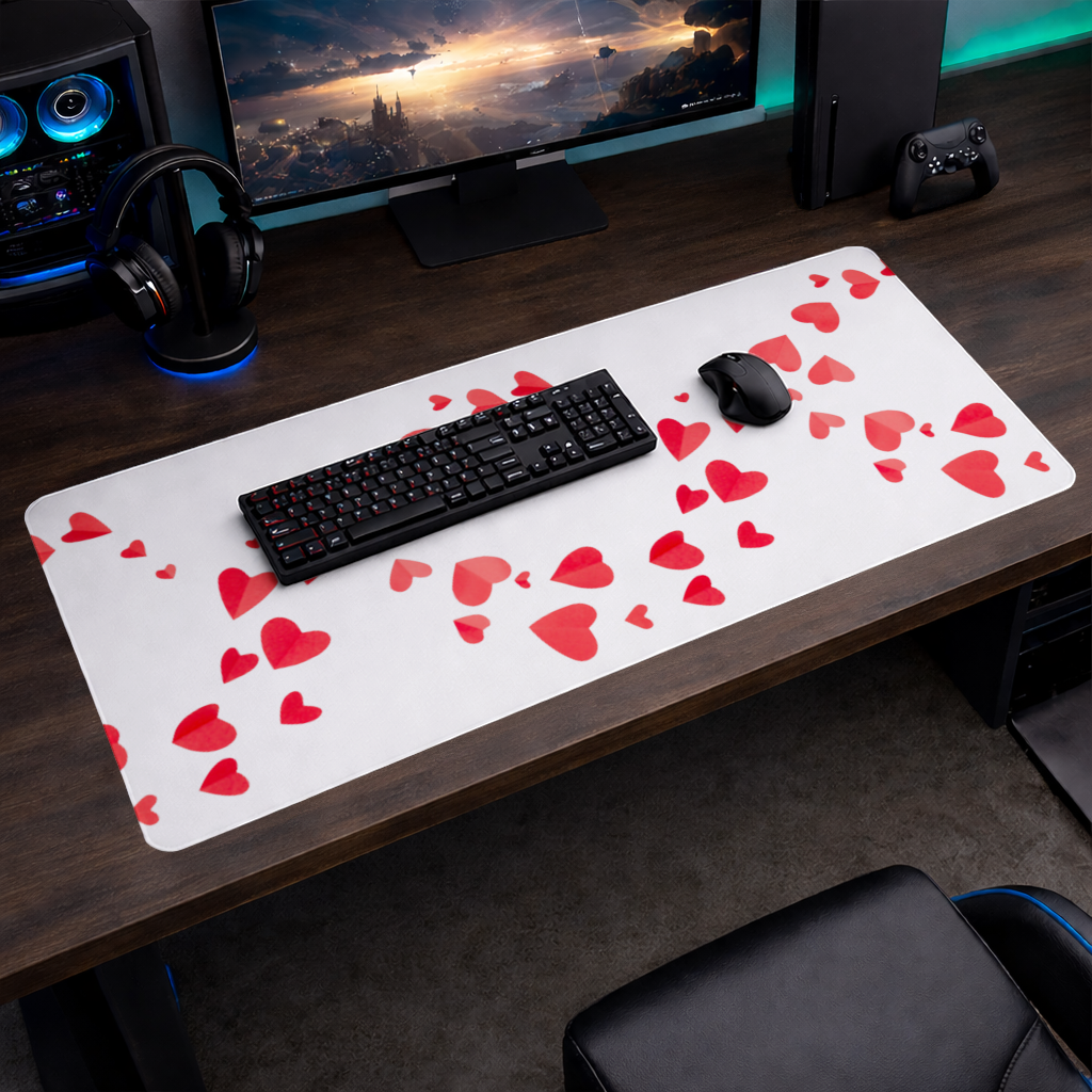 Red Hearts Frame Design Mouse Pad