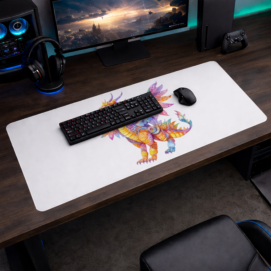 Vibrant Rainbow Mythical Dragon Mouse Pad