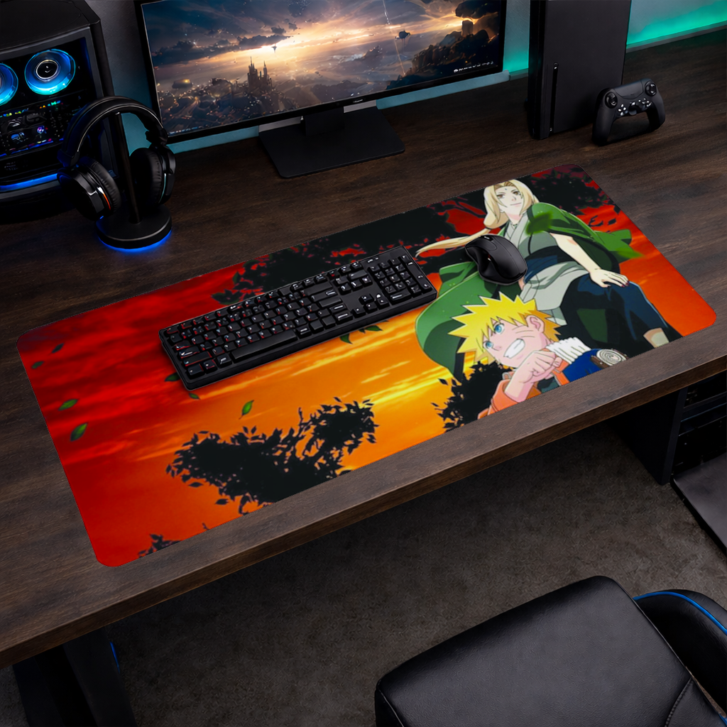 Orange Jacket Warrior Red Sunset Mouse Pad