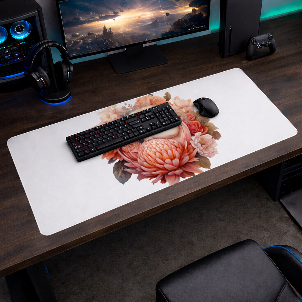 Çiçekler İçinde Uyuyan Masalsı Bebek Mouse Pad