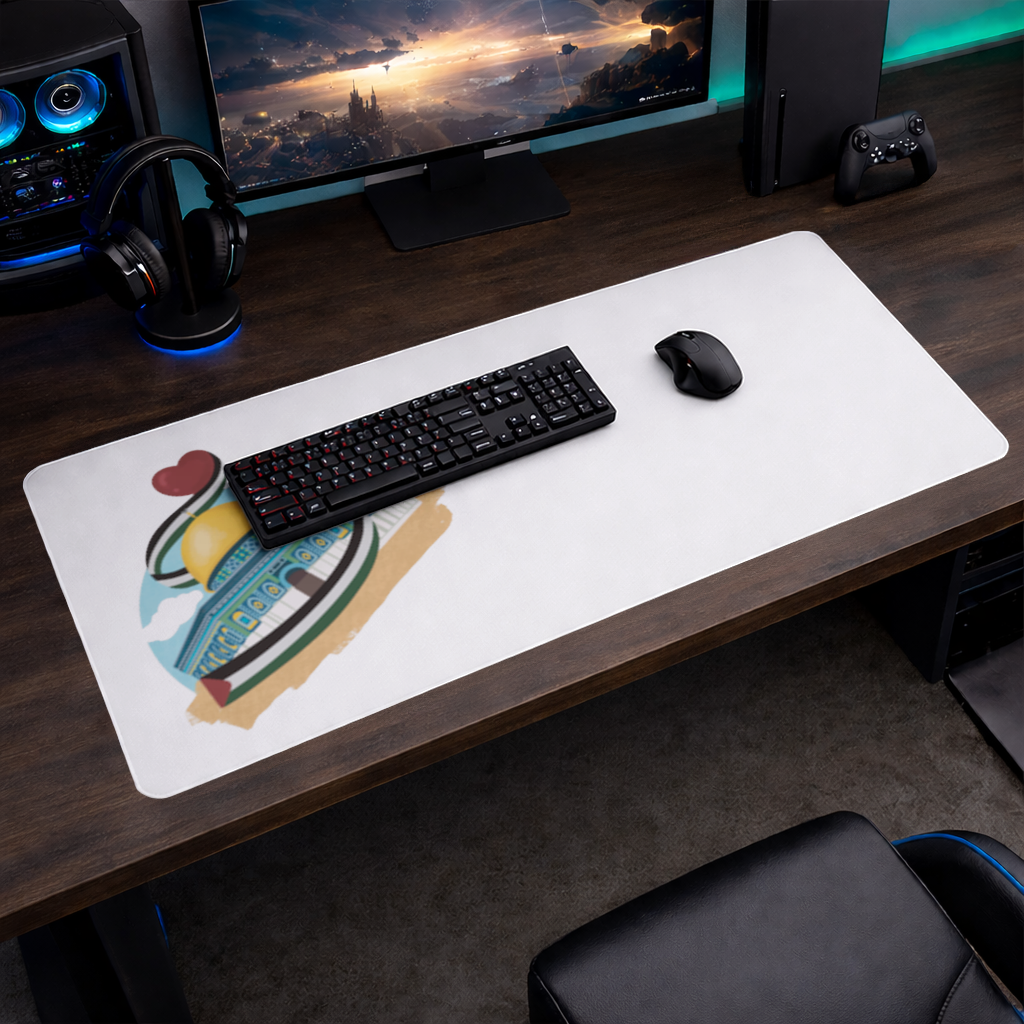 Filistin Bayraklı Kubbet-üs Sahra ve Kalp Mouse Pad