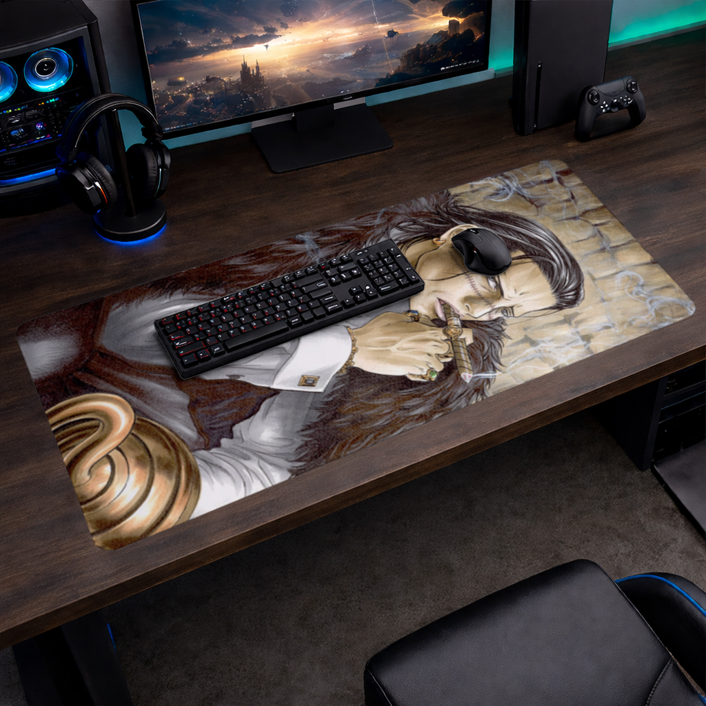 Mysterious Mafia Boss with Gold Hook Mouse Pad