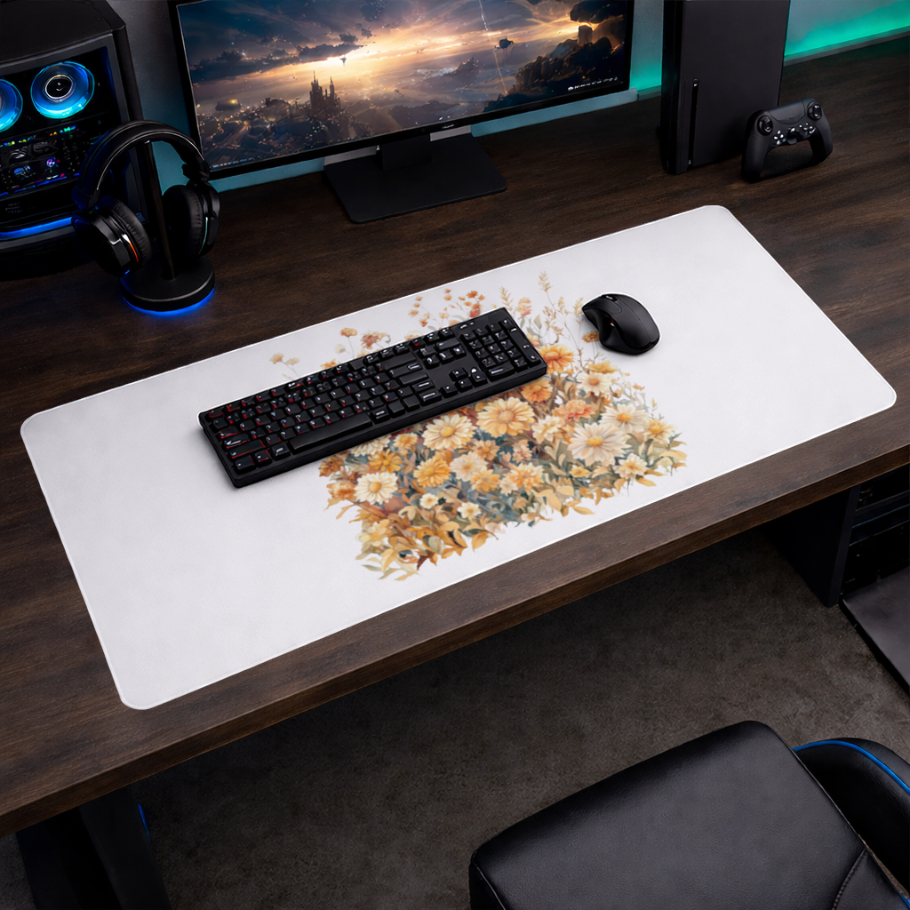 Watercolor Orange Wildflowers 