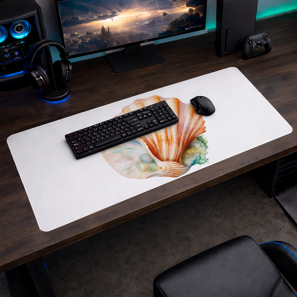 İncili Turuncu Deniz Kabuğu Mouse Pad