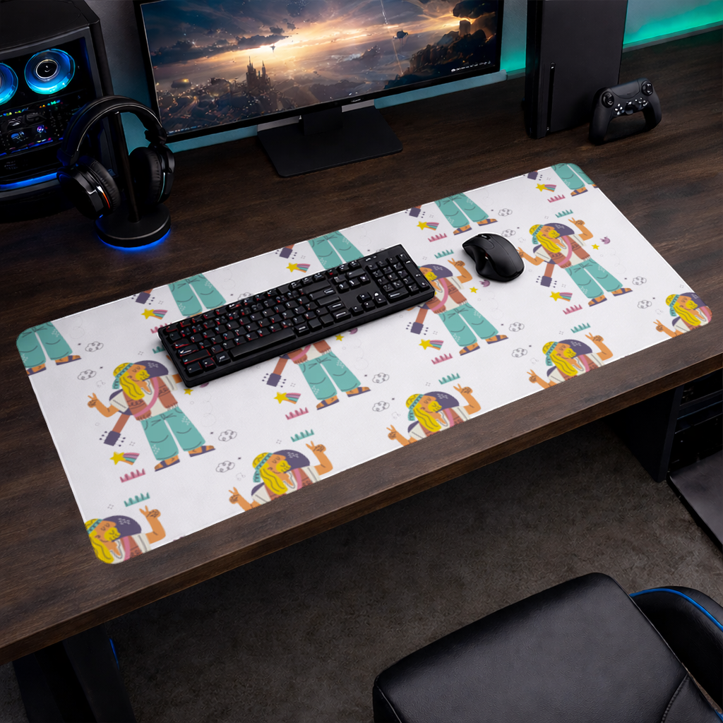 Retro Hippie Character Mouse Pad