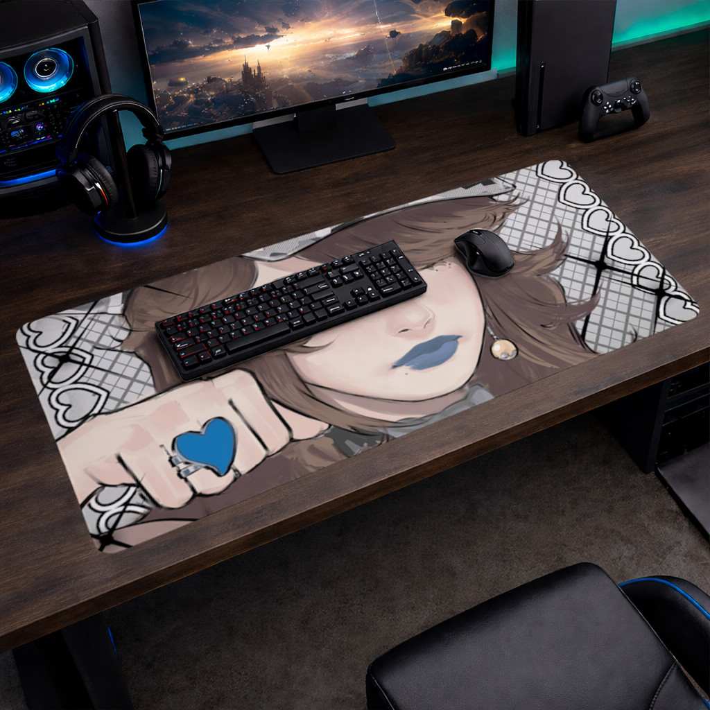 mavi kalp Mouse Pad