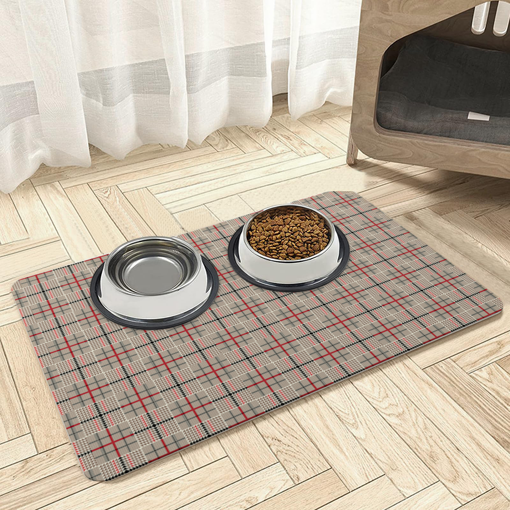 Red Black Geometric Tribal Pattern Pet Feeding Mat