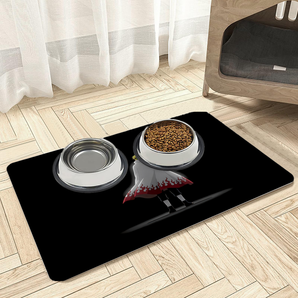 Power from Darkness Naruto Uzumaki Hokage Silhouette Pet Feeding Mat