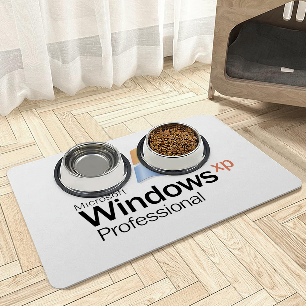 Digital Nostalgia Windows XP Iconic Logo Pet Feeding Mat