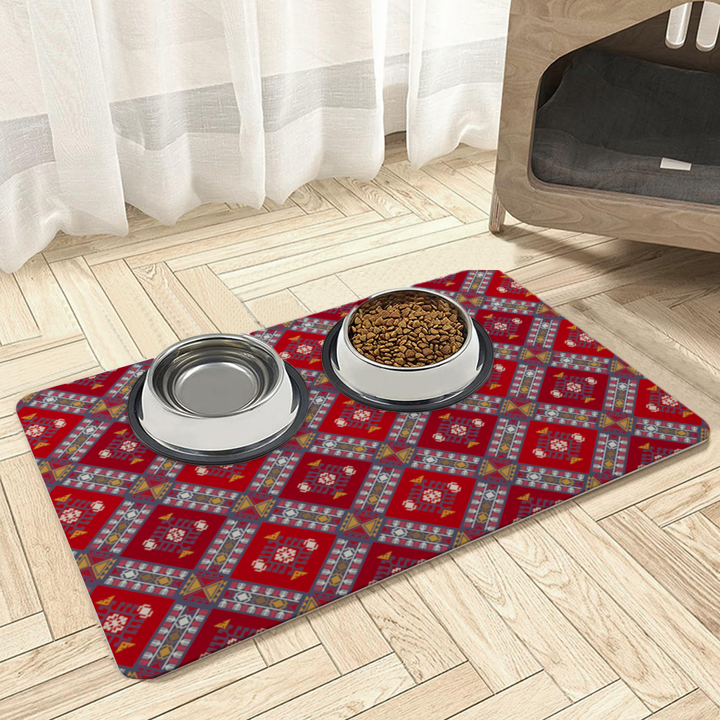 Traditional Kilim Pattern Motif Pet Feeding Mat