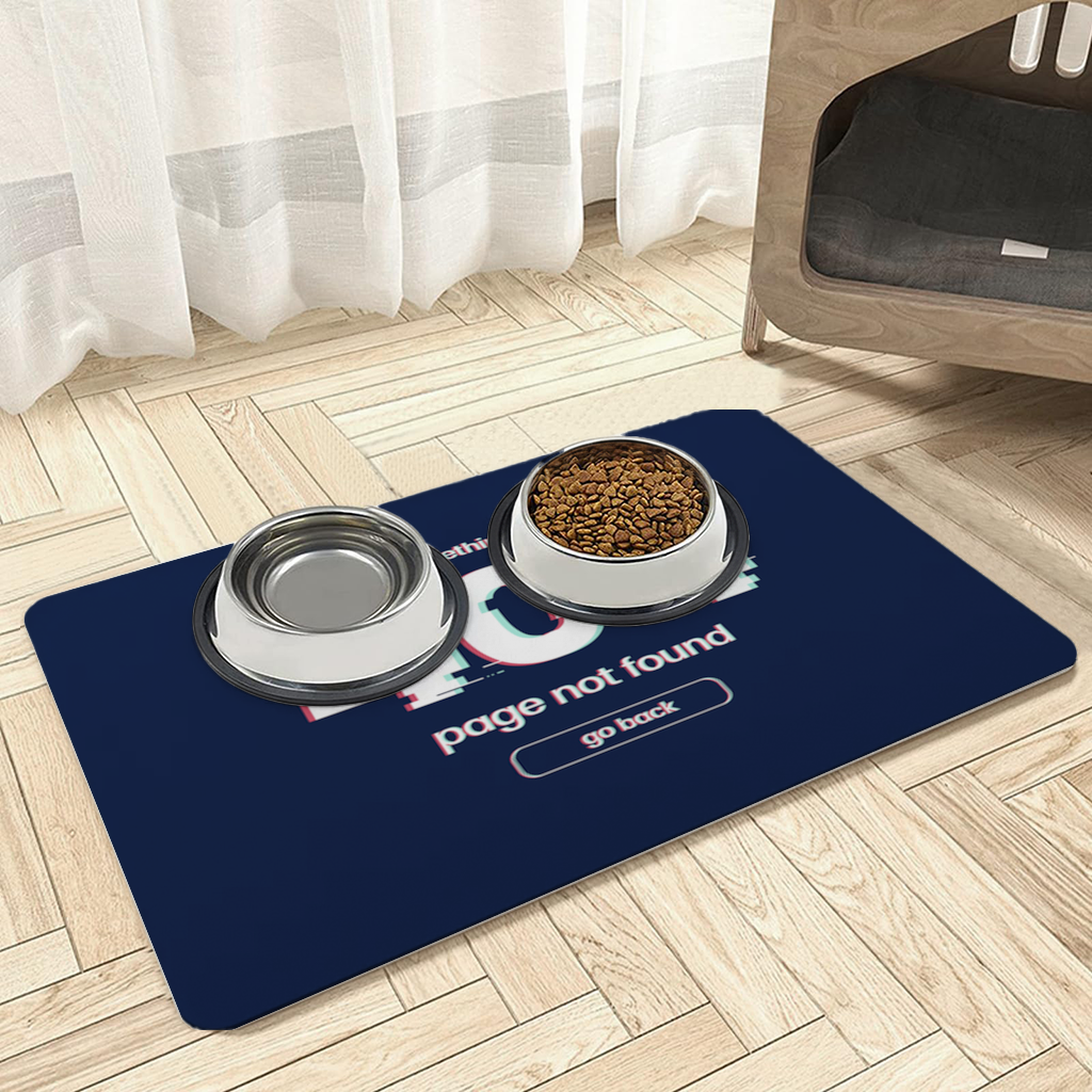 404 Error Glitch Design Pet Feeding Mat