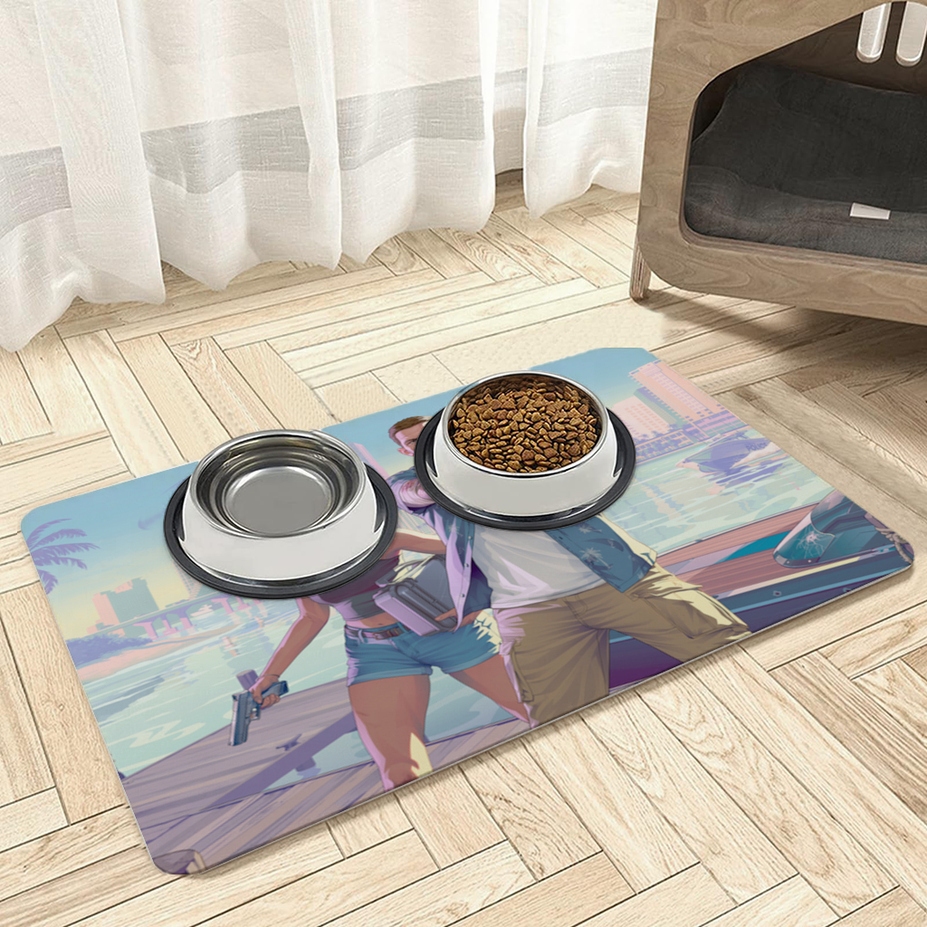 Vice City Çatışması  Tropik Soygun İkilisi Evcil Hayvan Besleme Matı