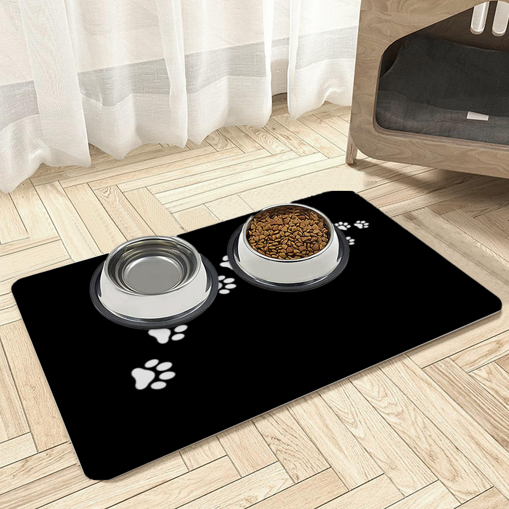 Paw Prints Trail Pet Feeding Mat
