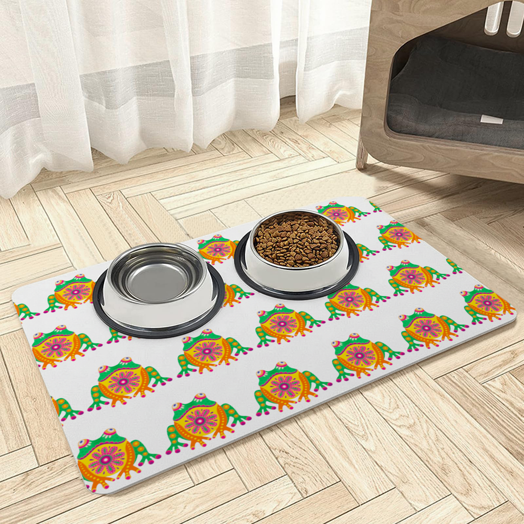 Mexican Alebrije Frog Pet Feeding Mat