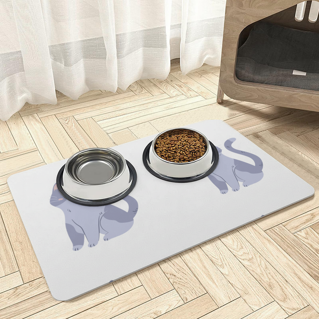 Gri kedi Pet Feeding Mat