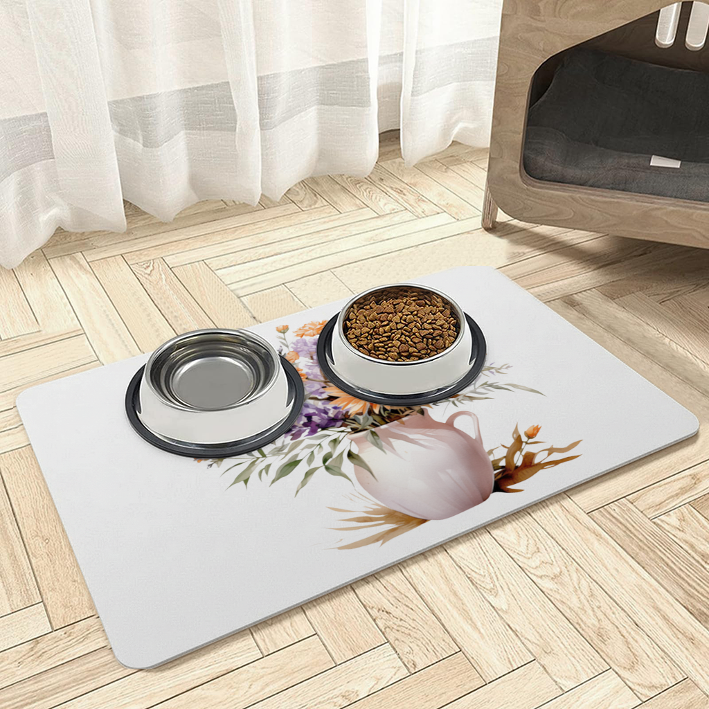 Cottagecore Wildflower Pitcher Pet Feeding Mat
