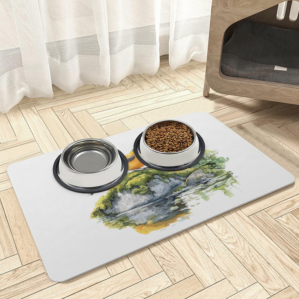 Orange Baltimore Oriole Bird Pet Feeding Mat