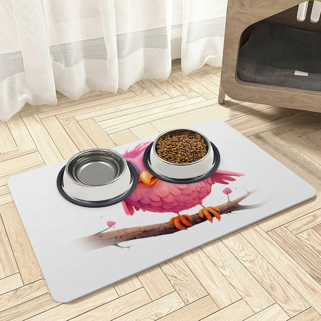 Cute Pink Bird with Large Blue Eyes 