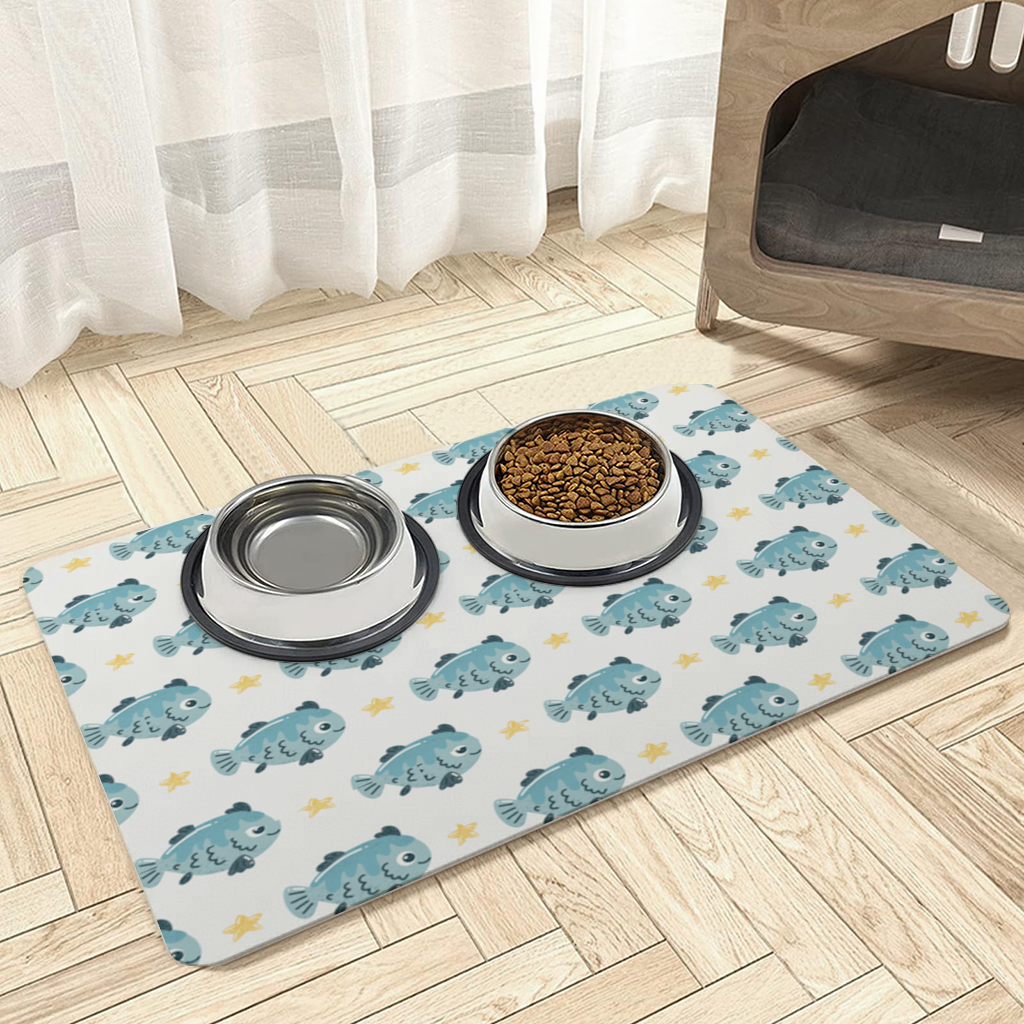 Cute Fish Pet Feeding Mat