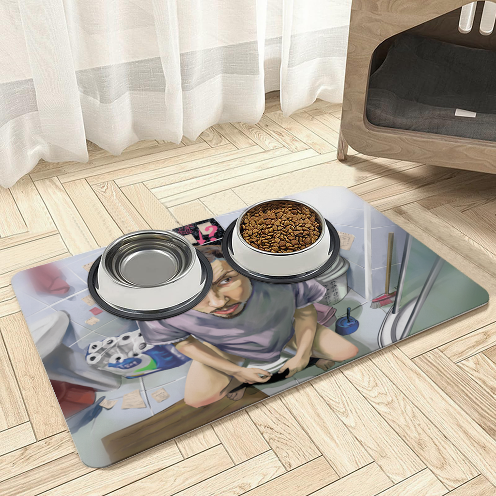 Toilet allegory Pet Feeding Mat