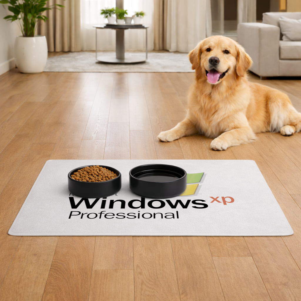 Digital Nostalgia Windows XP Iconic Logo Pet Feeding Mat