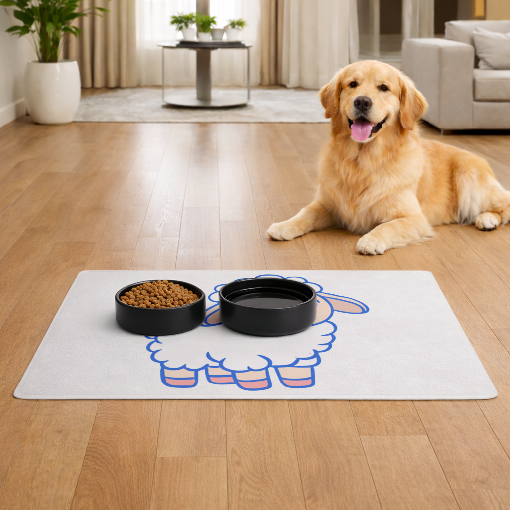 Cute Kawaii Lamb Pet Feeding Mat