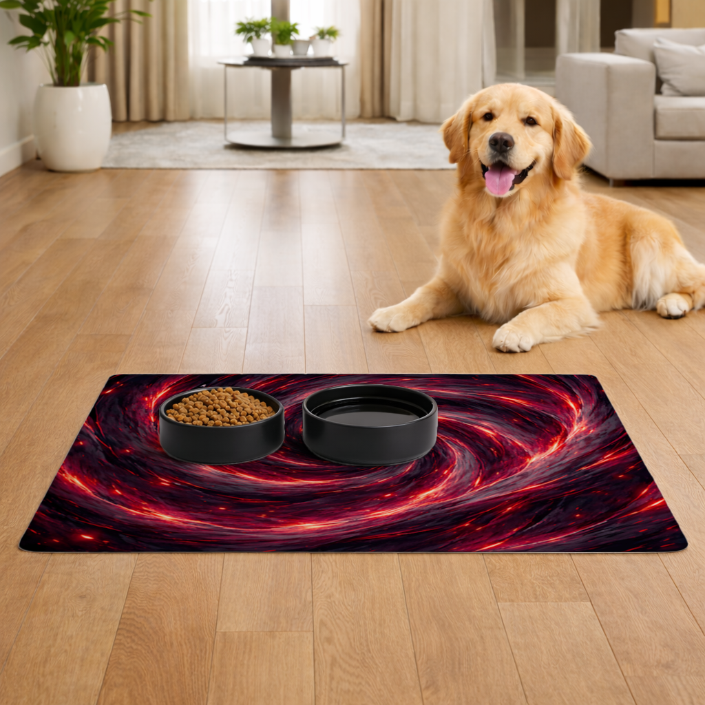 Uchiha Brothers Eternal Black Flames of Amaterasu Pet Feeding Mat