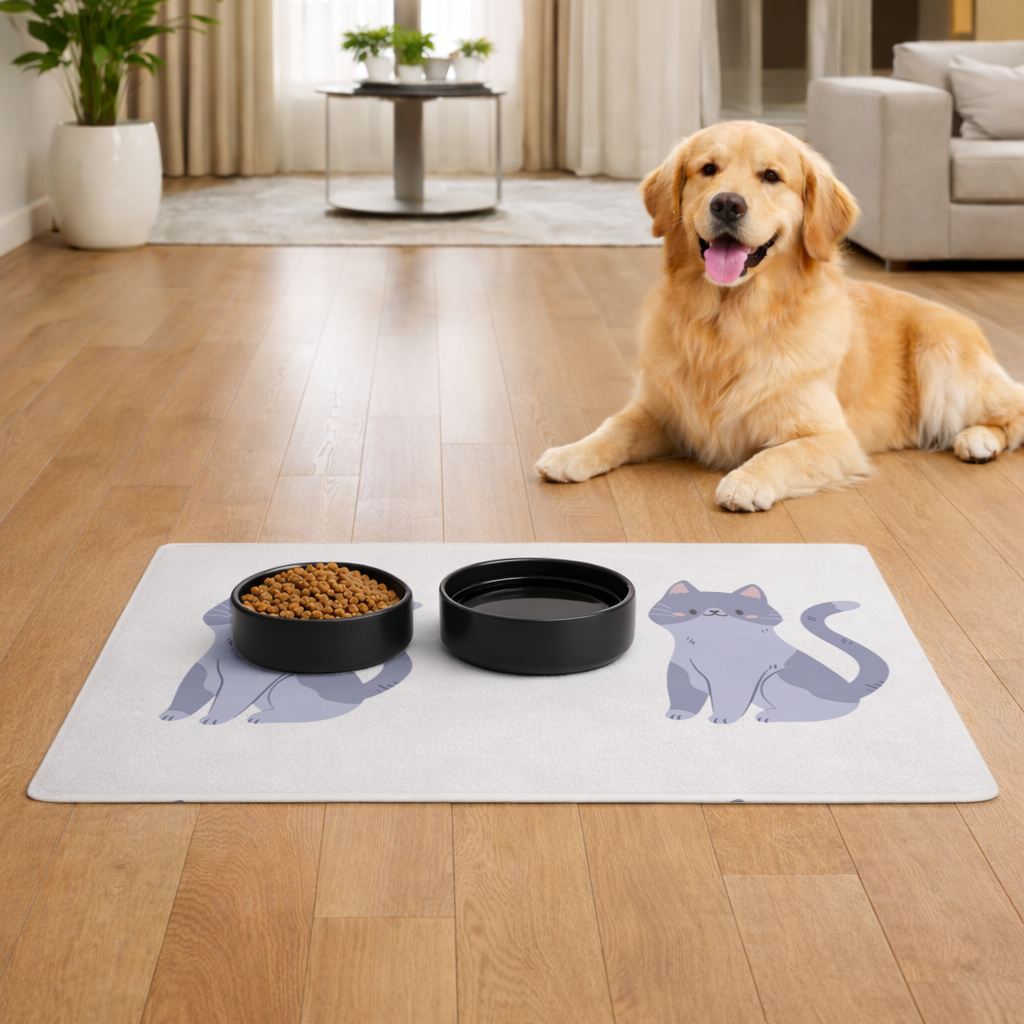 Gri kedi Pet Feeding Mat