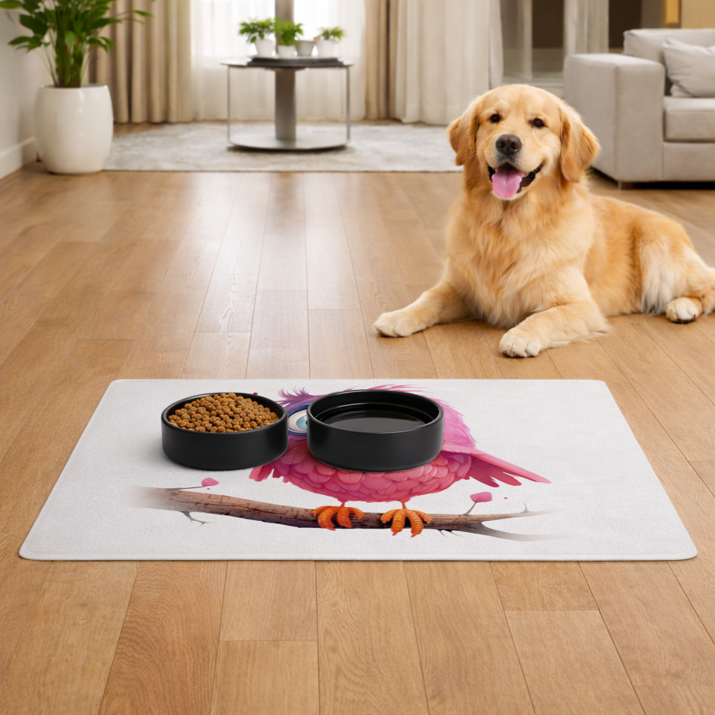 Cute Pink Bird with Large Blue Eyes 