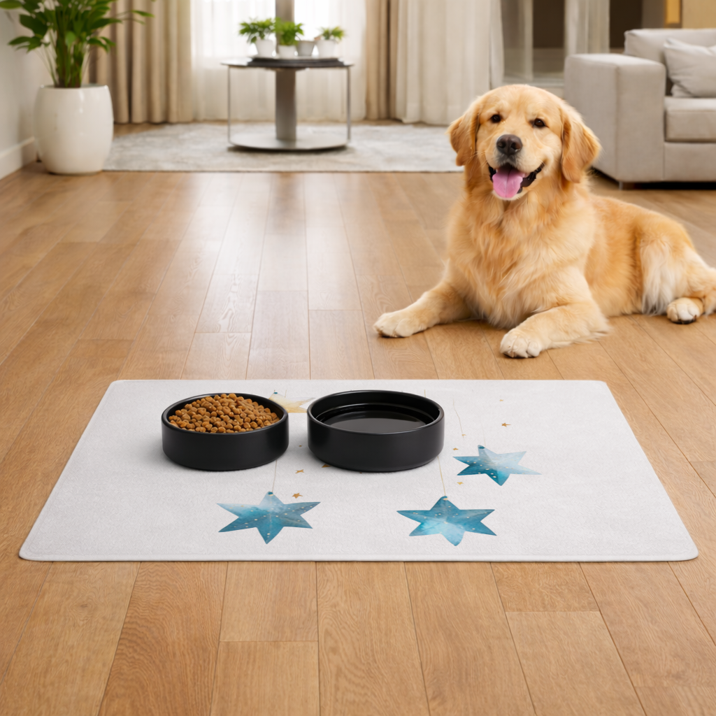 Watercolor Hanging Stars Pet Feeding Mat