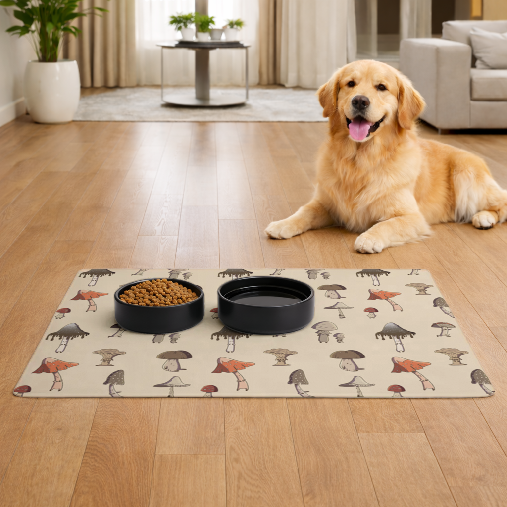 Sad Mushrooms Pet Feeding Mat